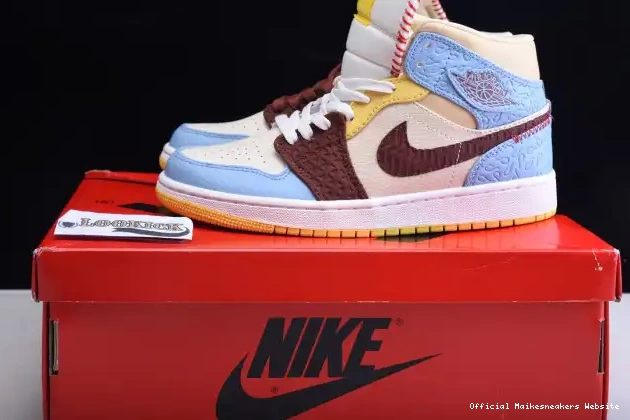 Official Maikesneakers x SE Fearless Air Jordan Rouge 1 Maison Mid CU2803-200 Chateau 0519